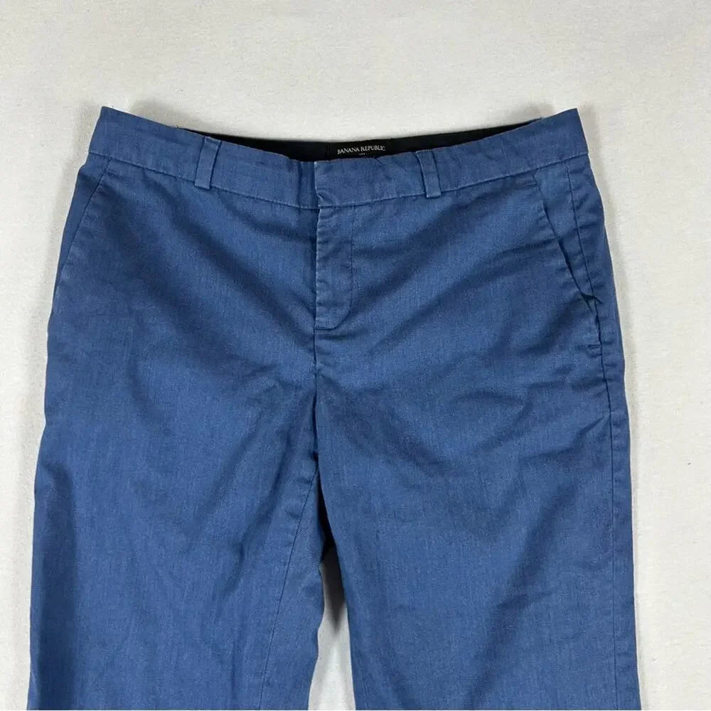Banana Republic Blue Avery Ponte Pants Women’s 4 Ankle Slim Straight Mid Rise - Picture 2 of 12